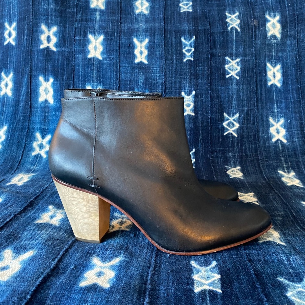 Loeffler Randall Black Leather Booties 3” heel Size 9